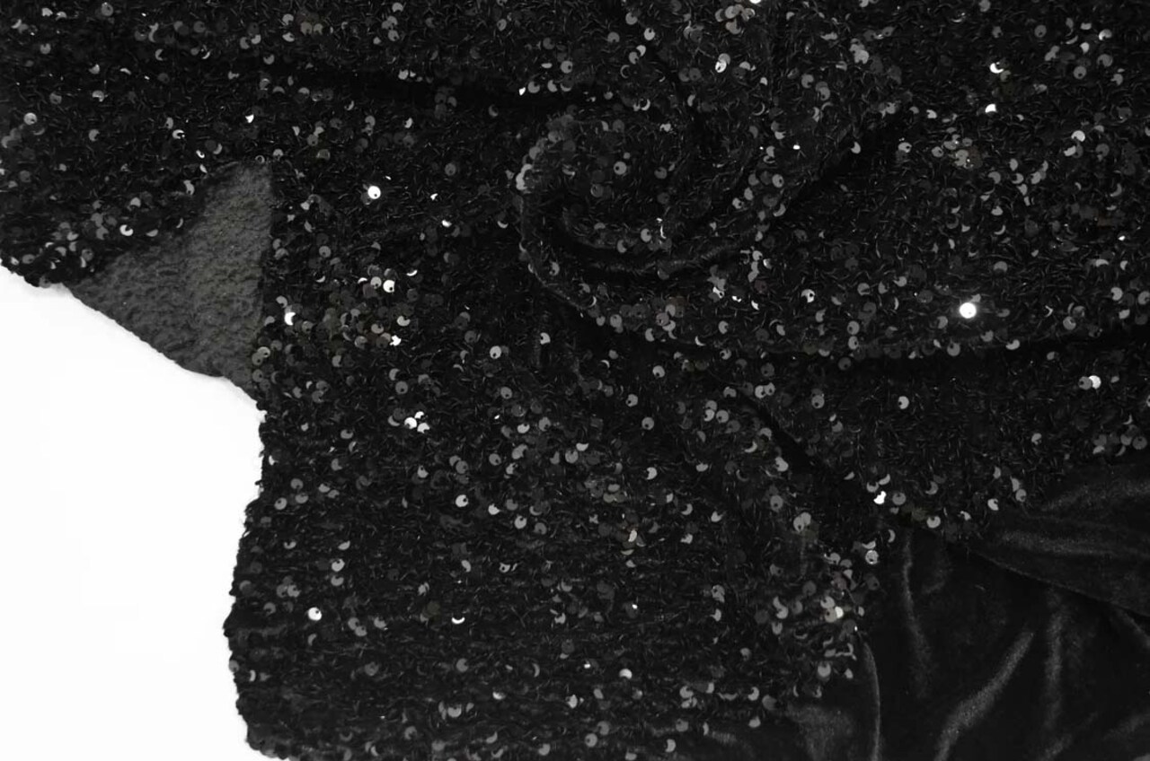 1 Yard Sequins Stretch Velvet Plush Spandex Velvet with Sequins 60" Wide Multiple Colors